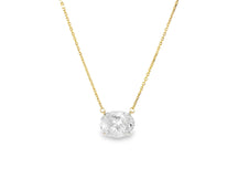 14k Lab-Grown Diamond Necklace with Oval-Cut Solitaire Pendant 3.10ct