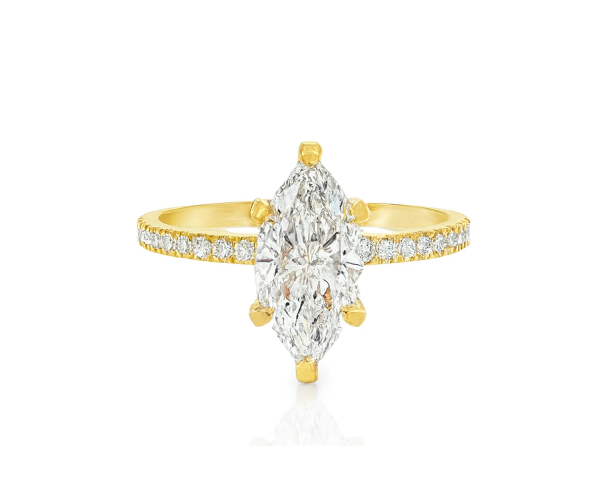 14k Marquise Cut Petite Micropavé Diamond Engagement Ring 1.76 CT – lifestyle 2206