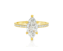 14k Marquise Cut Petite Micropavé Diamond Engagement Ring 1.76 CT