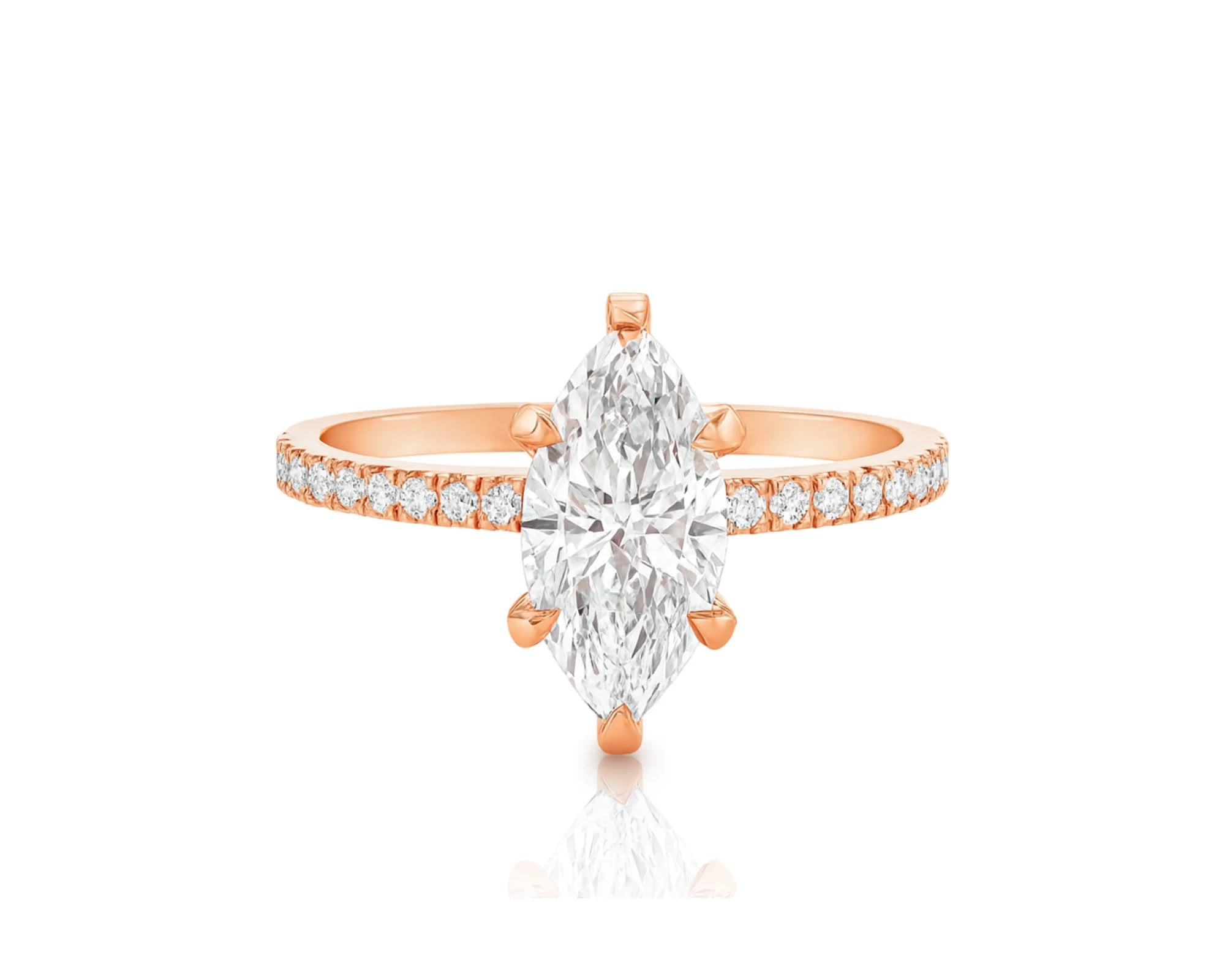 14k Marquise Cut Petite Micropavé Diamond Engagement Ring 1.76 CT – lifestyle 2209