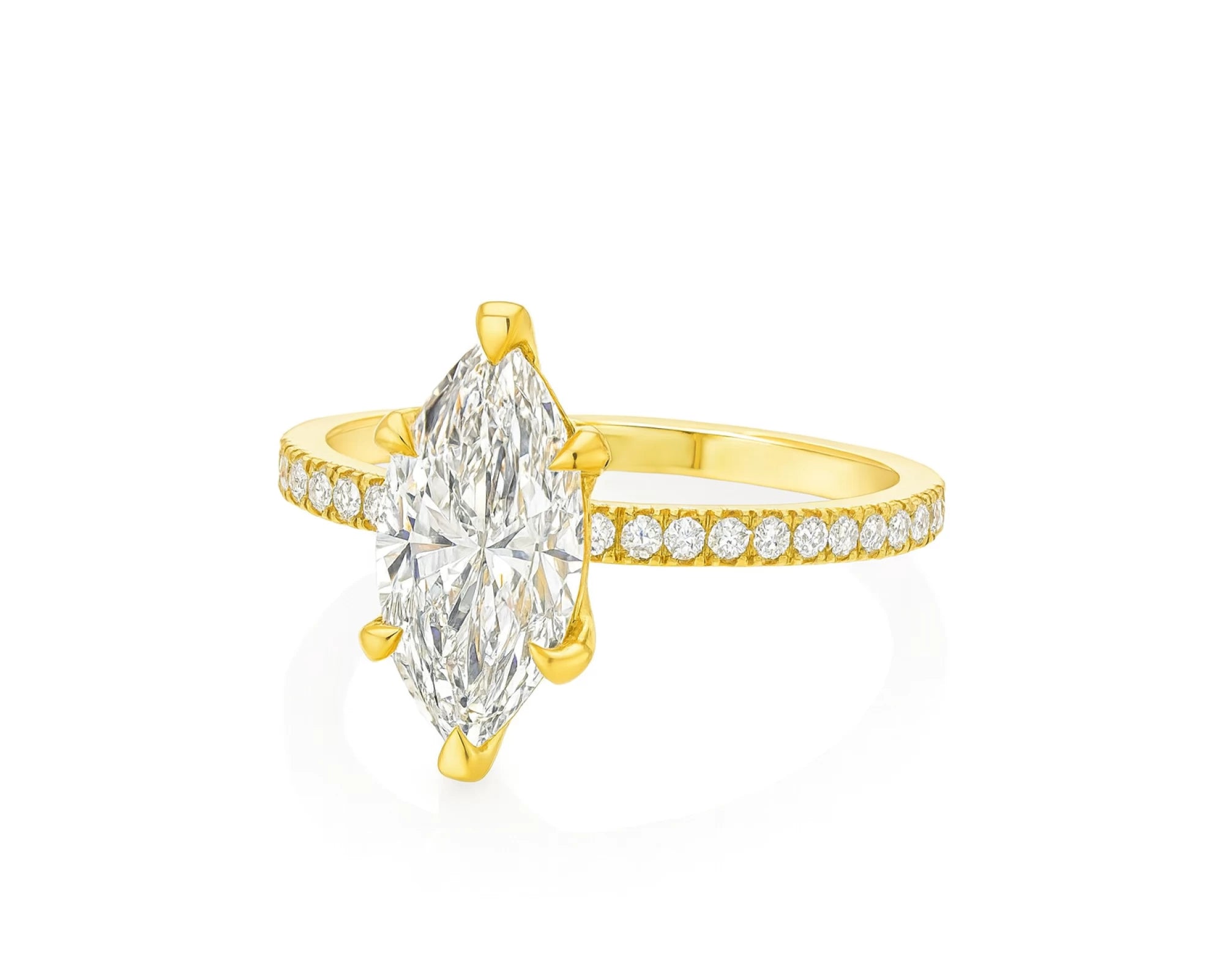 14k Marquise Cut Petite Micropavé Diamond Engagement Ring 1.76 CT – lifestyle 2212