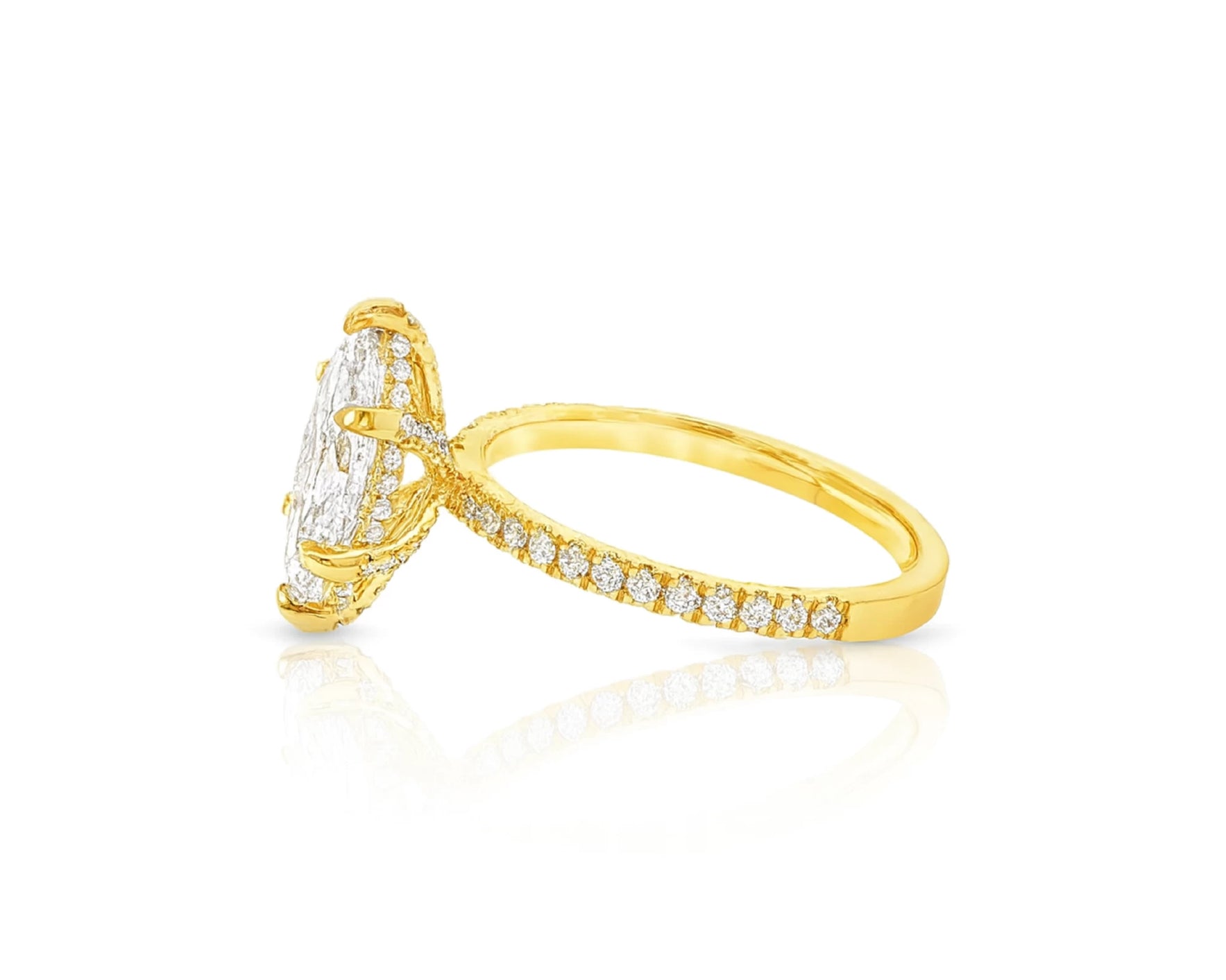 14k Marquise Cut Petite Micropavé Diamond Engagement Ring 1.76 CT – lifestyle 2213