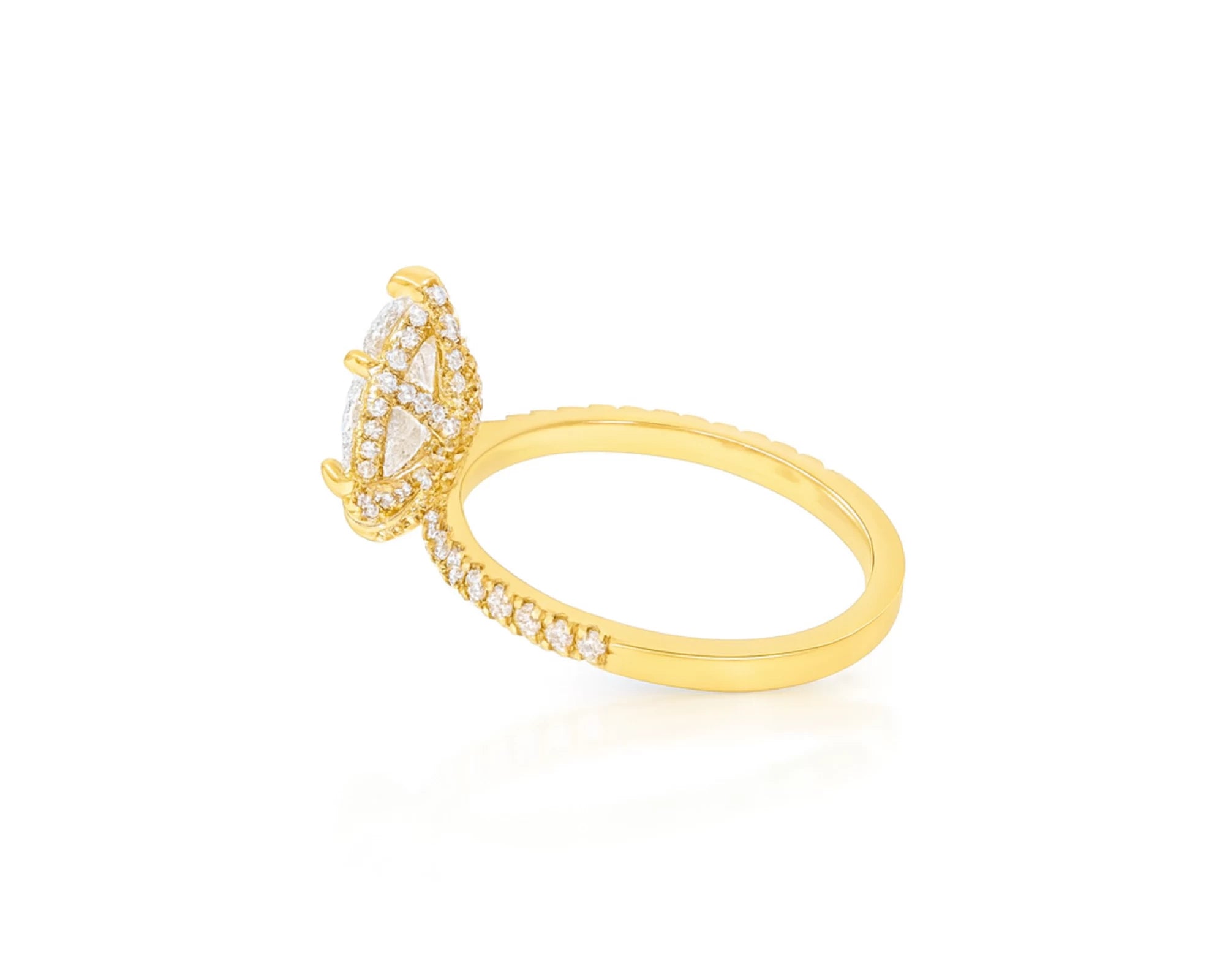 14k Marquise Cut Petite Micropavé Diamond Engagement Ring 1.76 CT – lifestyle 2214