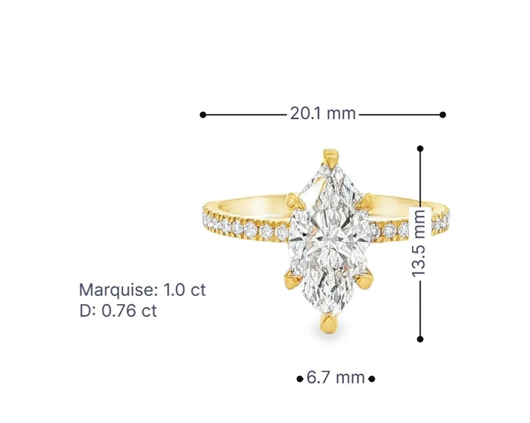14k Marquise Cut Petite Micropavé Diamond Engagement Ring 1.76 CT – lifestyle 3078
