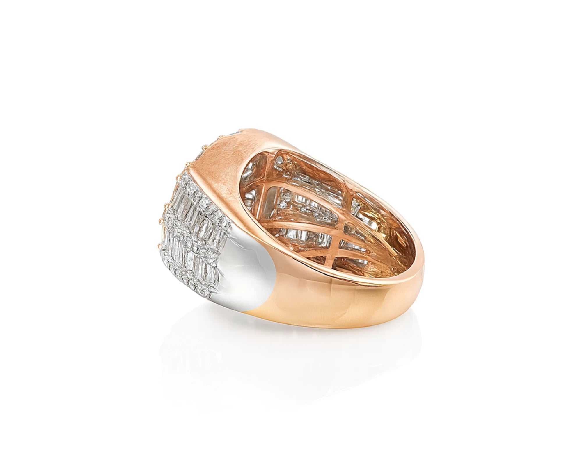 14k Natural Gold Diamond Round & Baguette Halo Cluster Ring 3.50ct – lifestyle 558