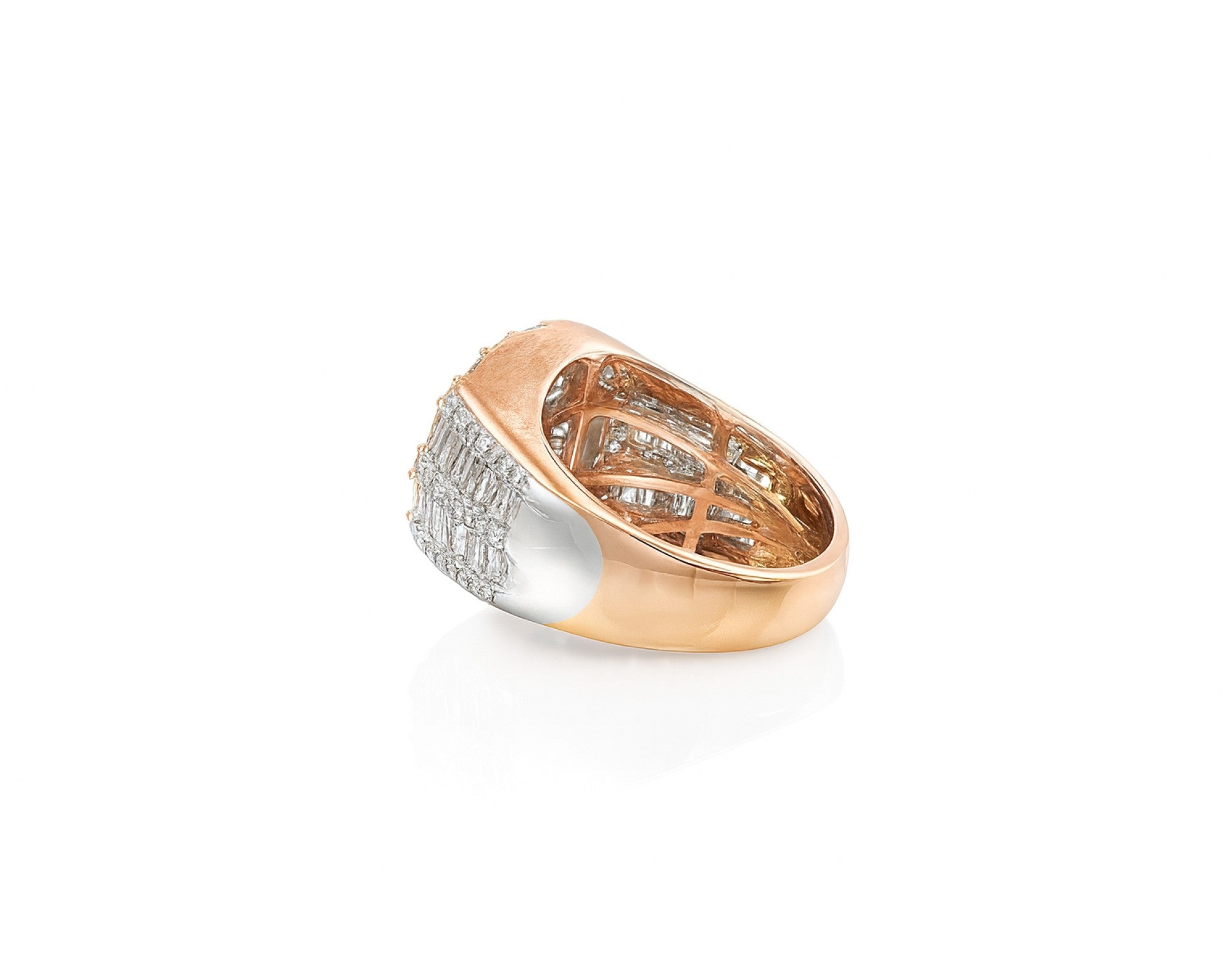 14k Natural Gold Diamond Round & Baguette Halo Cluster Ring 3.50ct – lifestyle 558