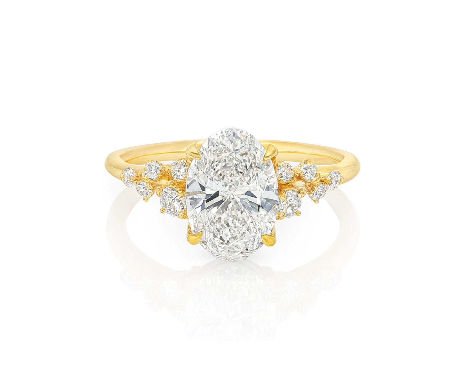 14k Oval-Cut Cascading Diamond Accent Engagement Ring 2.28 CT – lifestyle 2188