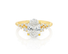 14k Oval-Cut Cascading Diamond Accent Engagement Ring 2.28 CT