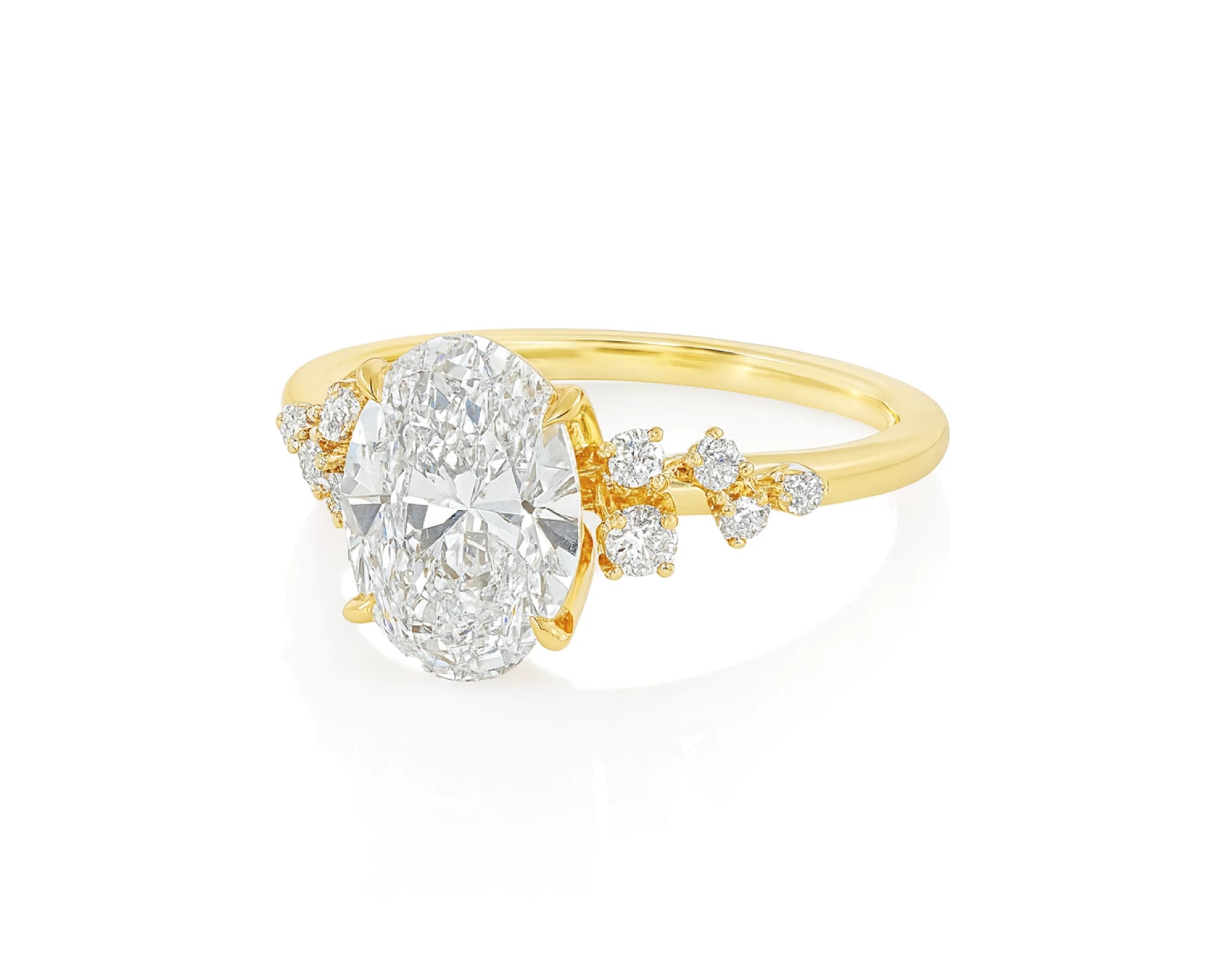 14k Oval-Cut Cascading Diamond Accent Engagement Ring 2.28 CT – lifestyle 2189
