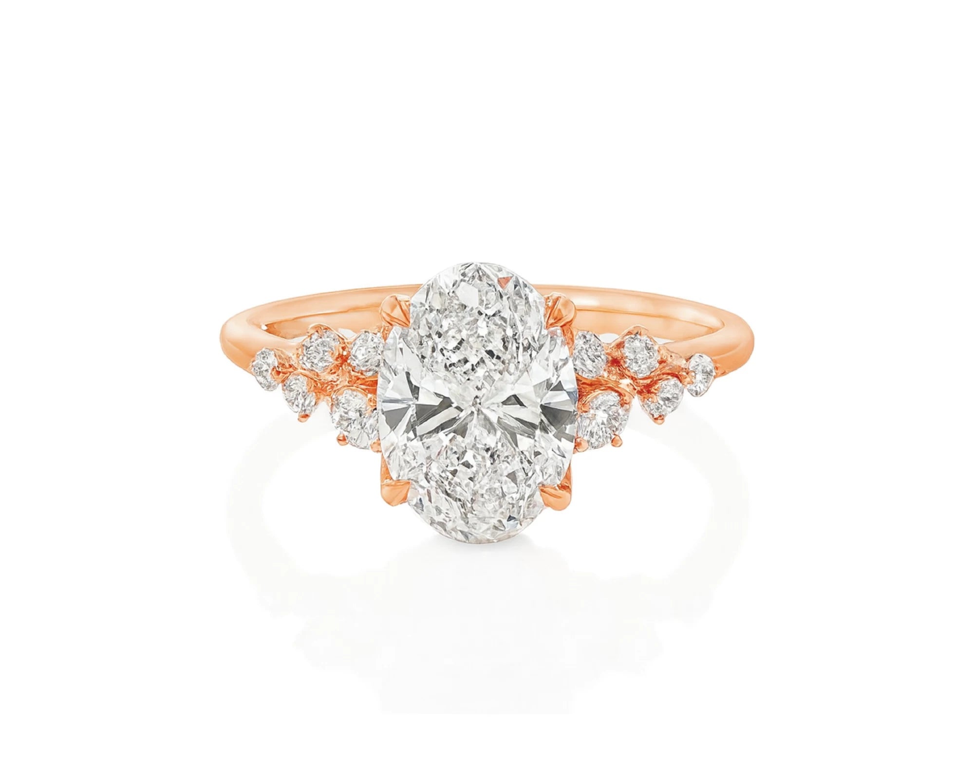 14k Oval-Cut Cascading Diamond Accent Engagement Ring 2.28 CT – lifestyle 2190