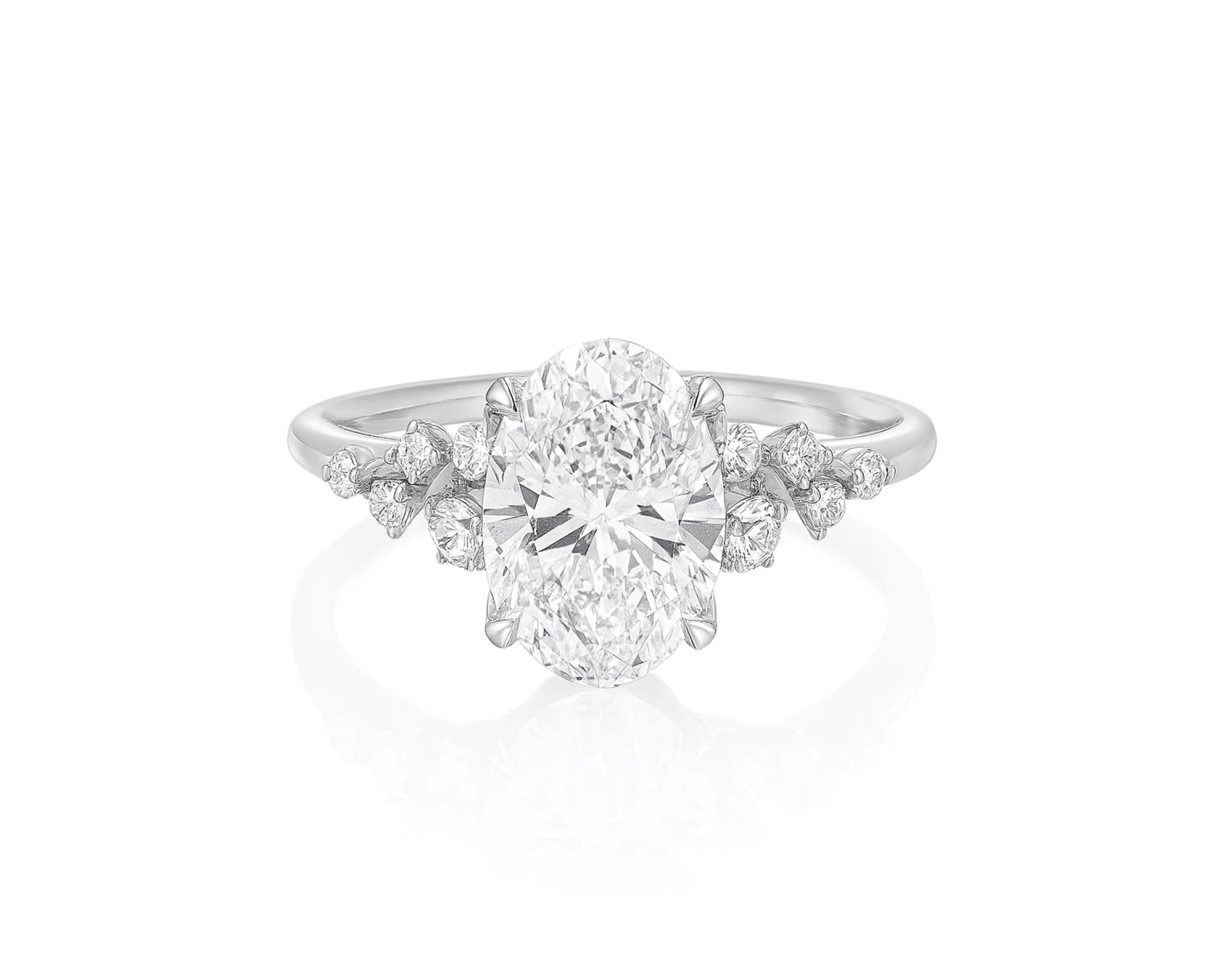 14k Oval-Cut Cascading Diamond Accent Engagement Ring 2.28 CT – lifestyle 2191