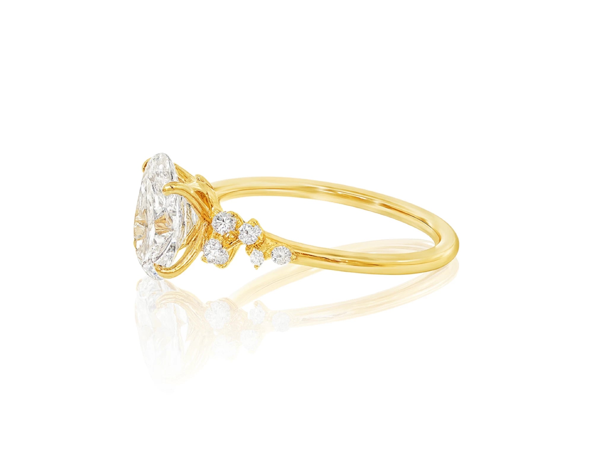 14k Oval-Cut Cascading Diamond Accent Engagement Ring 2.28 CT – lifestyle 2192