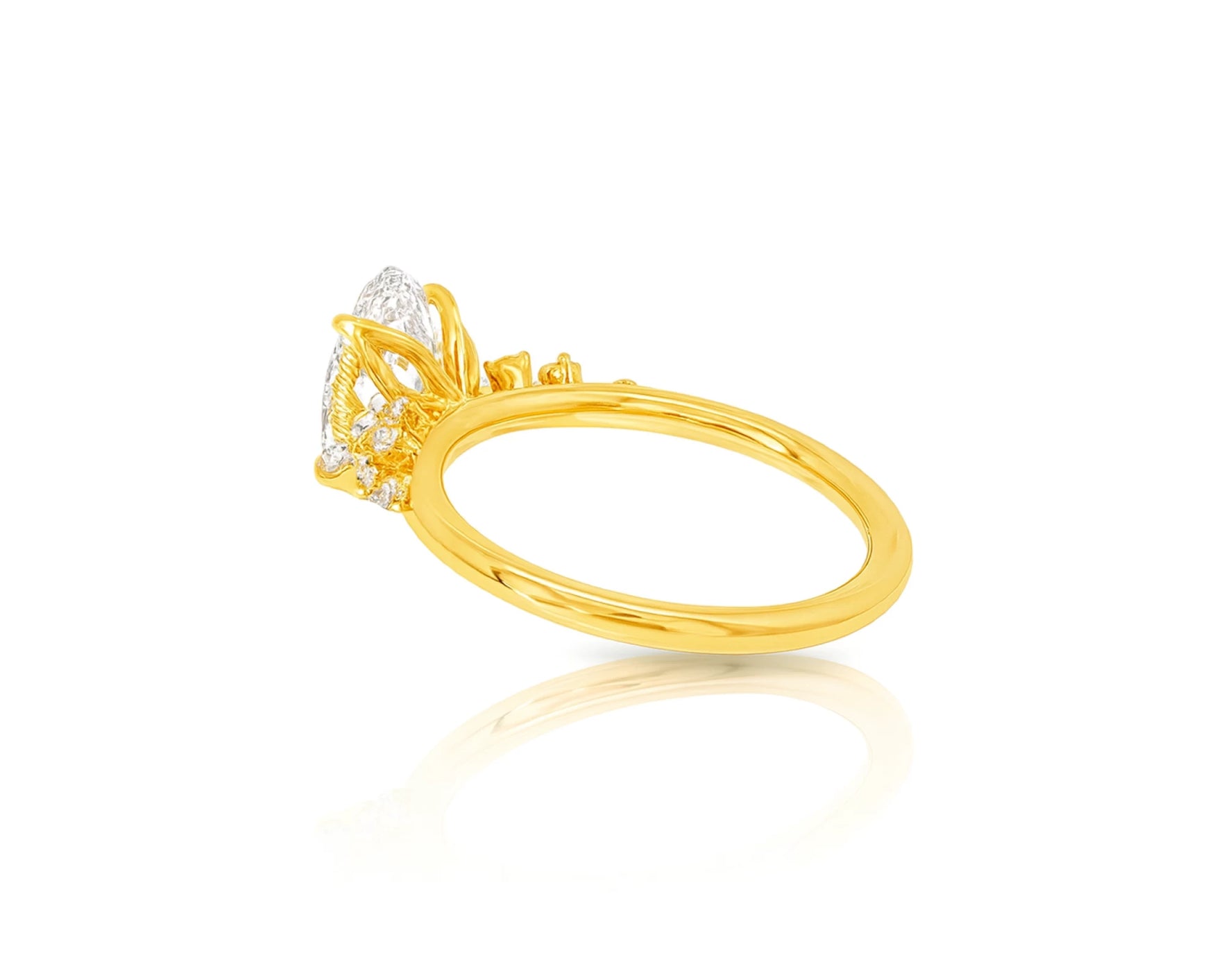 14k Oval-Cut Cascading Diamond Accent Engagement Ring 2.28 CT – lifestyle 2193