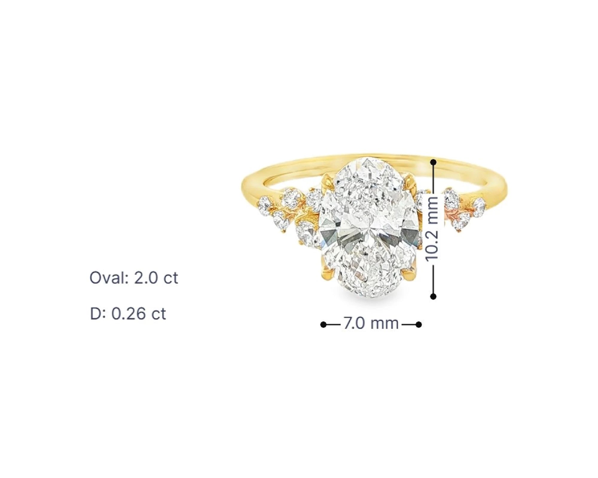 14k Oval-Cut Cascading Diamond Accent Engagement Ring 2.28 CT – lifestyle 3077
