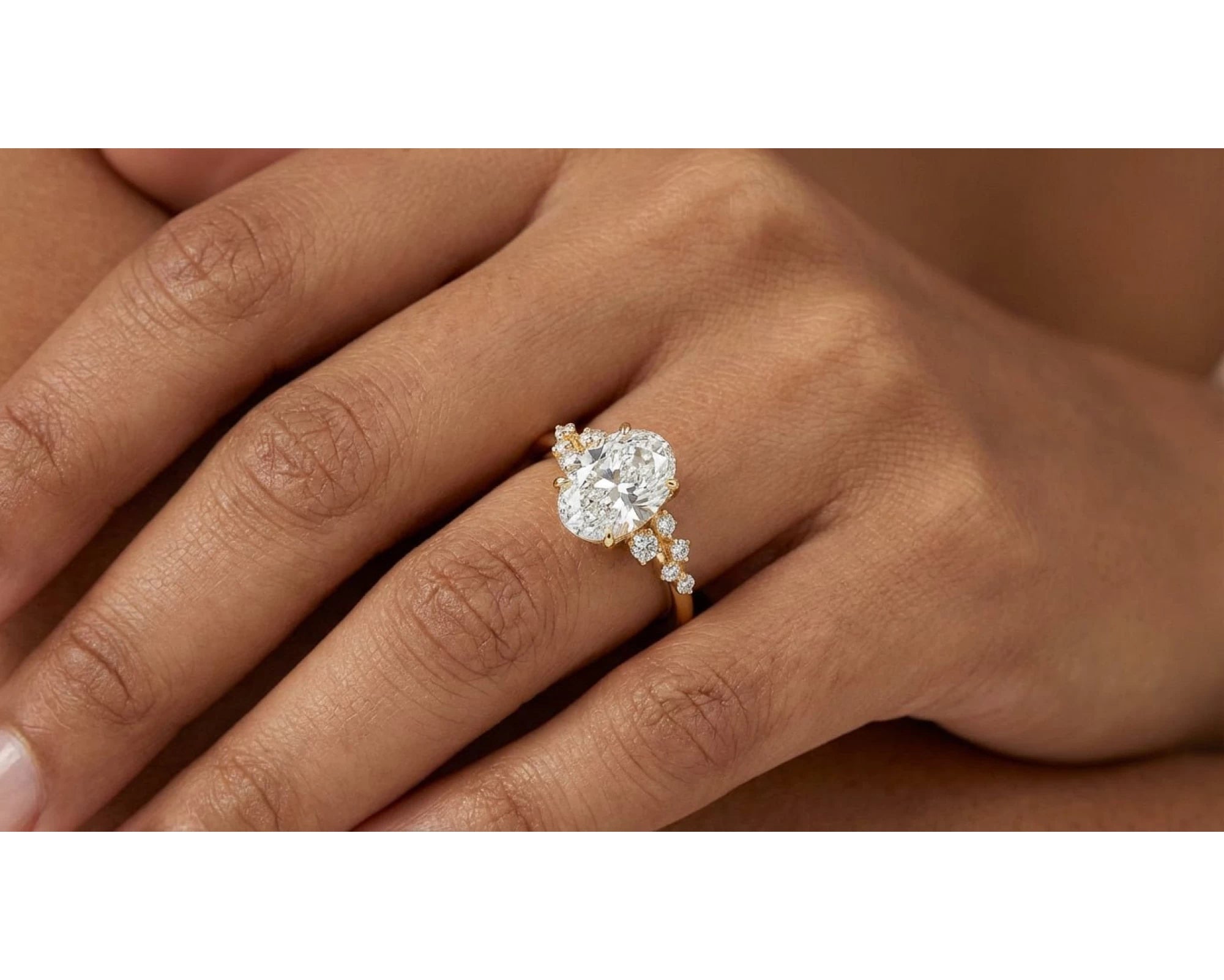14k Oval-Cut Cascading Diamond Accent Engagement Ring 2.28 CT – view 2