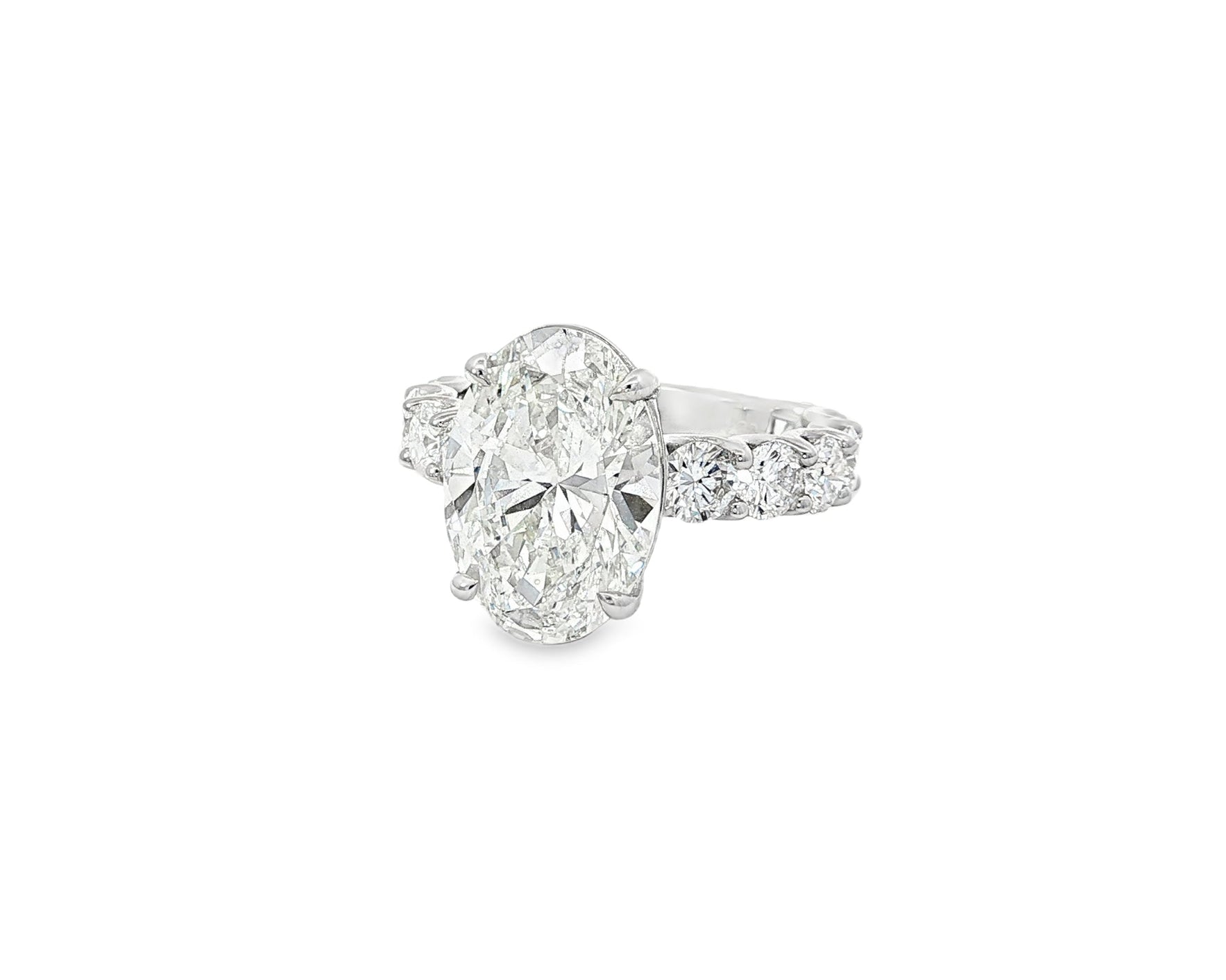 14k Oval Cut Diamond Eternity - Style Engagement Ring 7.26 CT - AVI THE JEWELER