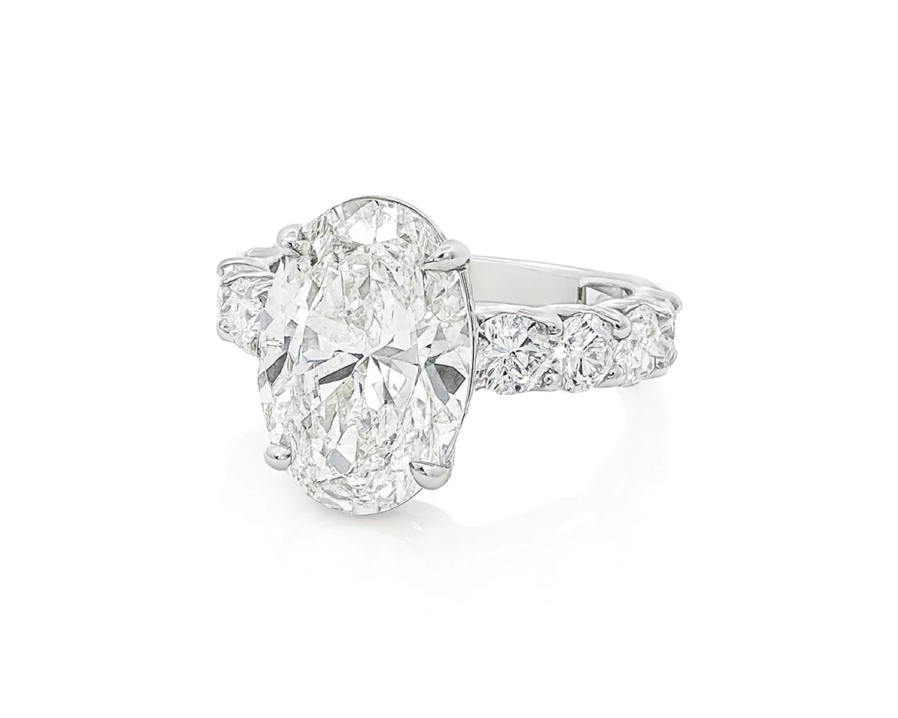 14k Oval Cut Diamond Eternity-Style Engagement Ring 7.26 CT – lifestyle 1961