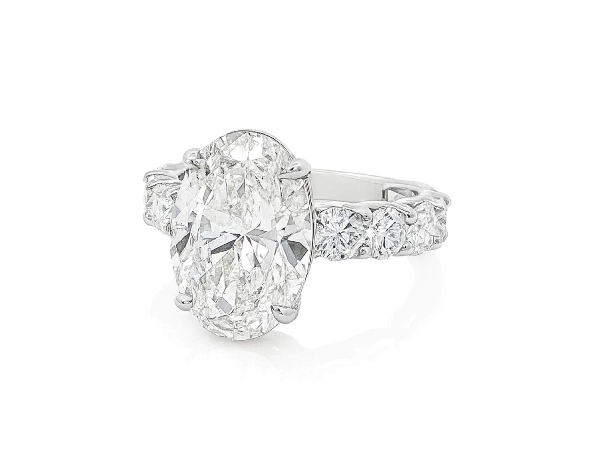 14k Oval Cut Diamond Eternity-Style Engagement Ring 7.26 CT – lifestyle 1961