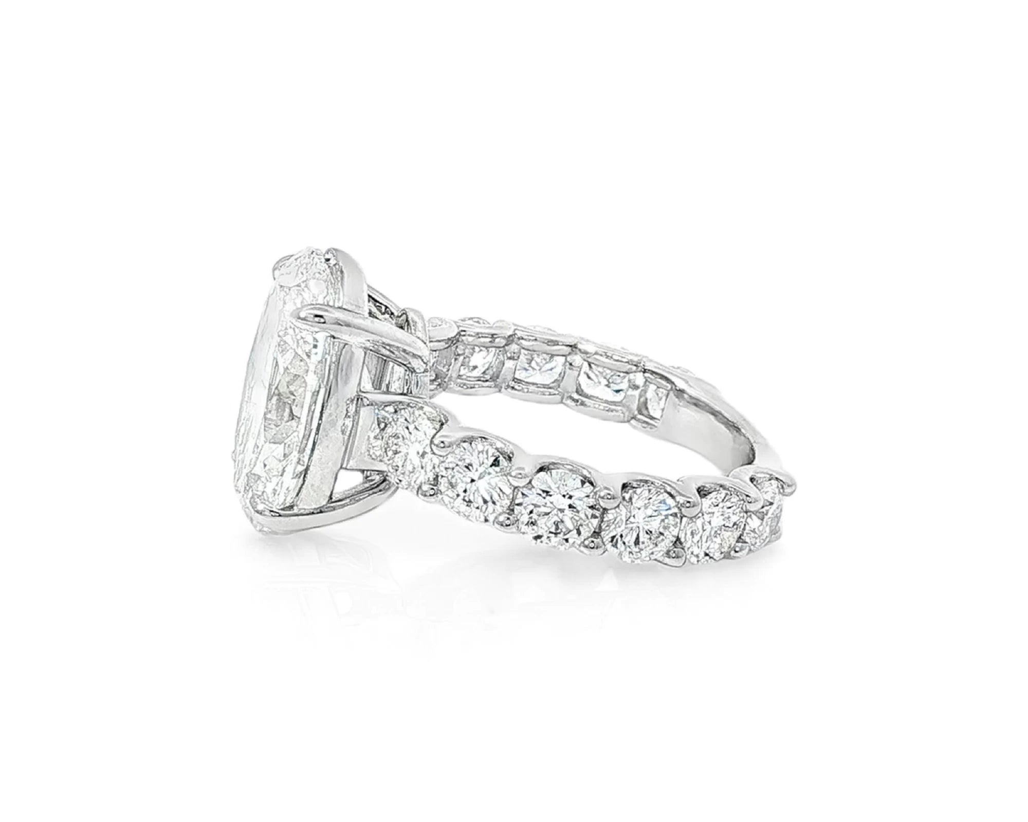 14k Oval Cut Diamond Eternity-Style Engagement Ring 7.26 CT – lifestyle 1962