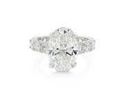 14k Oval Cut Diamond Eternity-Style Engagement Ring 7.26 CT