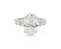 14k Oval Cut Diamond Eternity-Style Engagement Ring 7.26 CT
