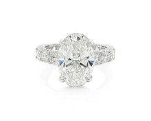 14k Oval Cut Diamond Eternity-Style Engagement Ring 7.26 CT
