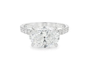 14k Oval Cut East to West Petite Micropavé Engagement Ring 3.54 CT