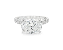 14k Oval Cut East to West Petite Micropavé Engagement Ring 3.54 CT