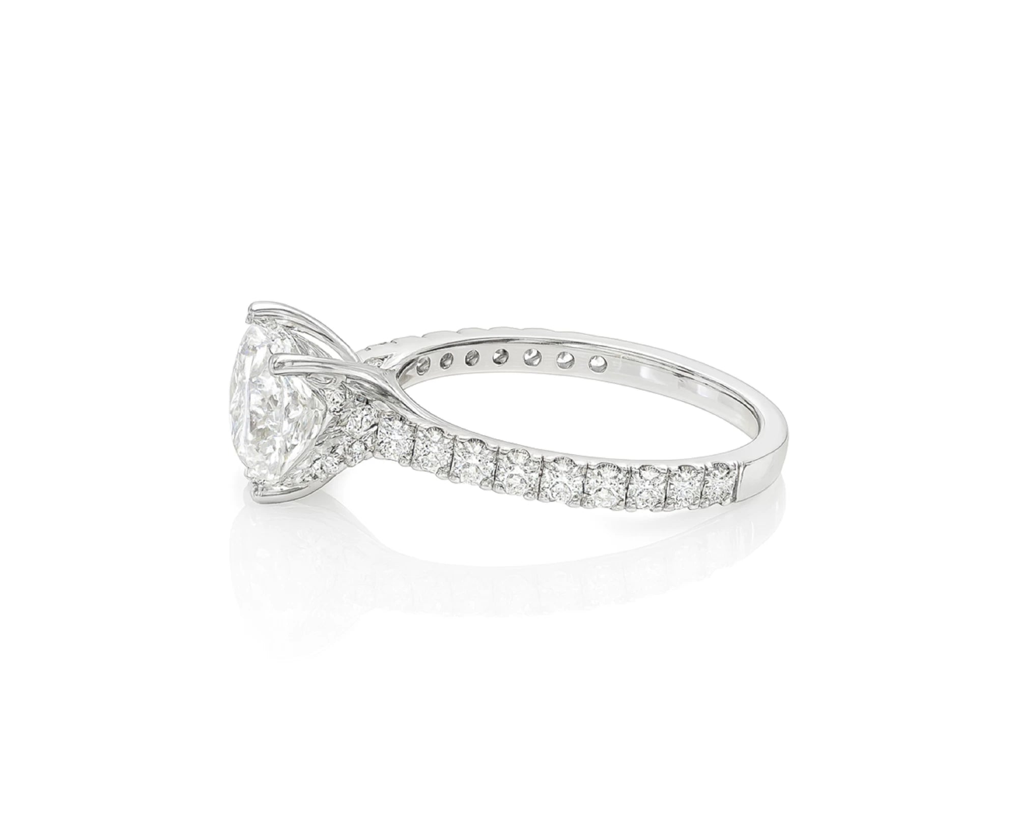 14k Oval Cut East to West Petite Micropavé Engagement Ring 3.54 CT – lifestyle 2348