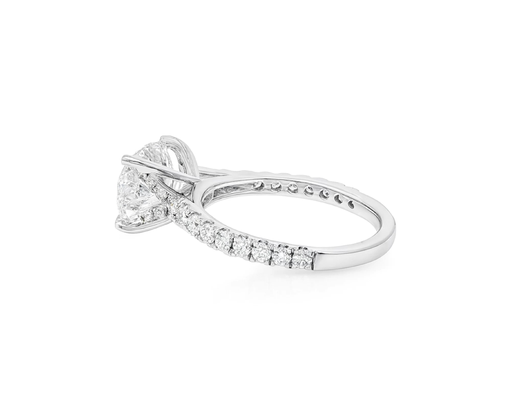 14k Oval Cut East to West Petite Micropavé Engagement Ring 3.54 CT – lifestyle 2350