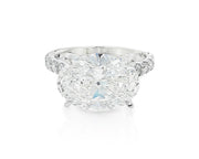 14k Oval Cut East to West Petite Micropavé Engagement Ring 5.65 CT