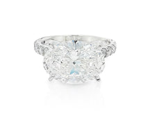 14k Oval Cut East to West Petite Micropavé Engagement Ring 5.65 CT
