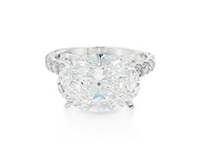 14k Oval Cut East to West Petite Micropavé Engagement Ring 5.65 CT