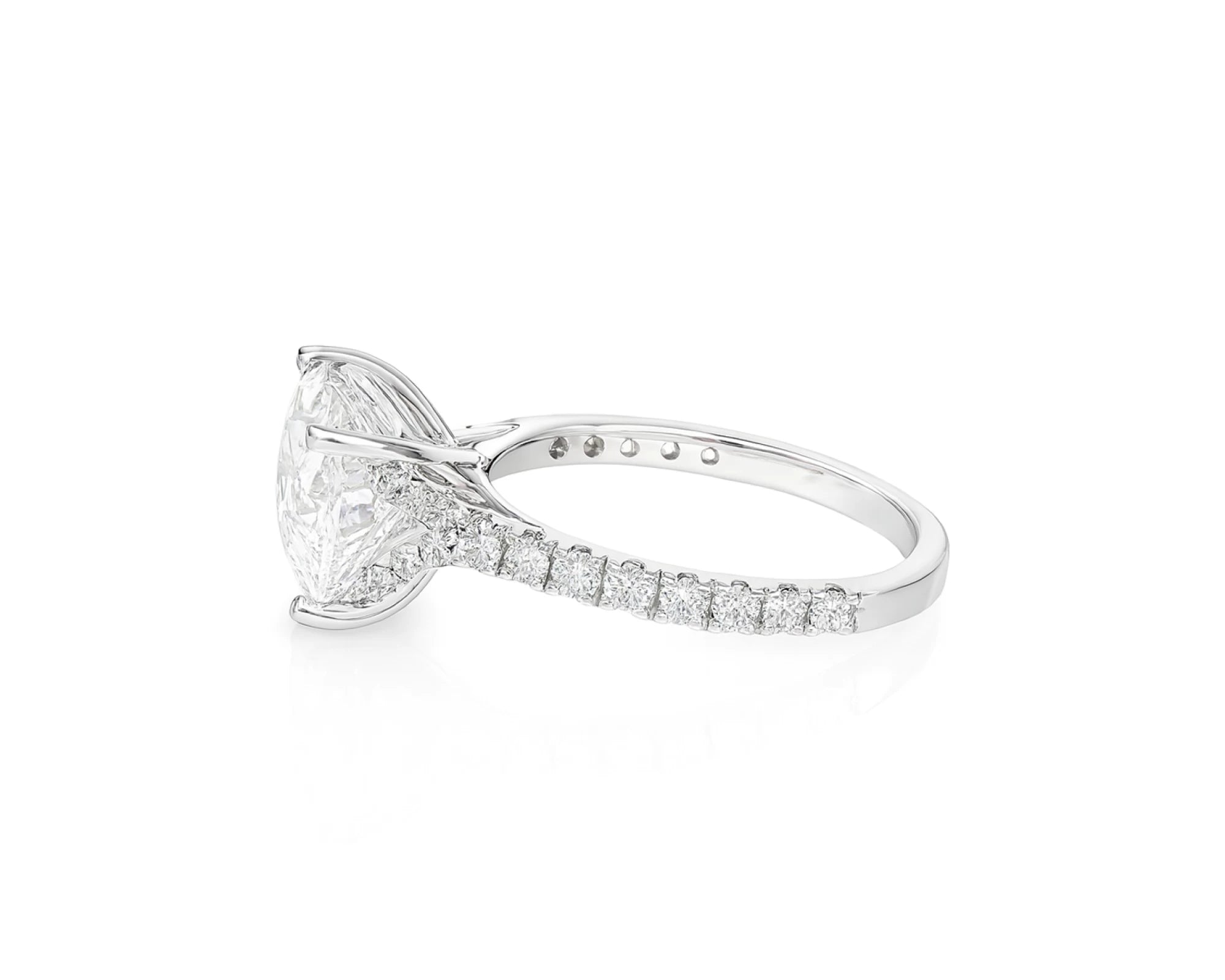 14k Oval Cut East to West Petite Micropavé Engagement Ring 5.65 CT – lifestyle 2491