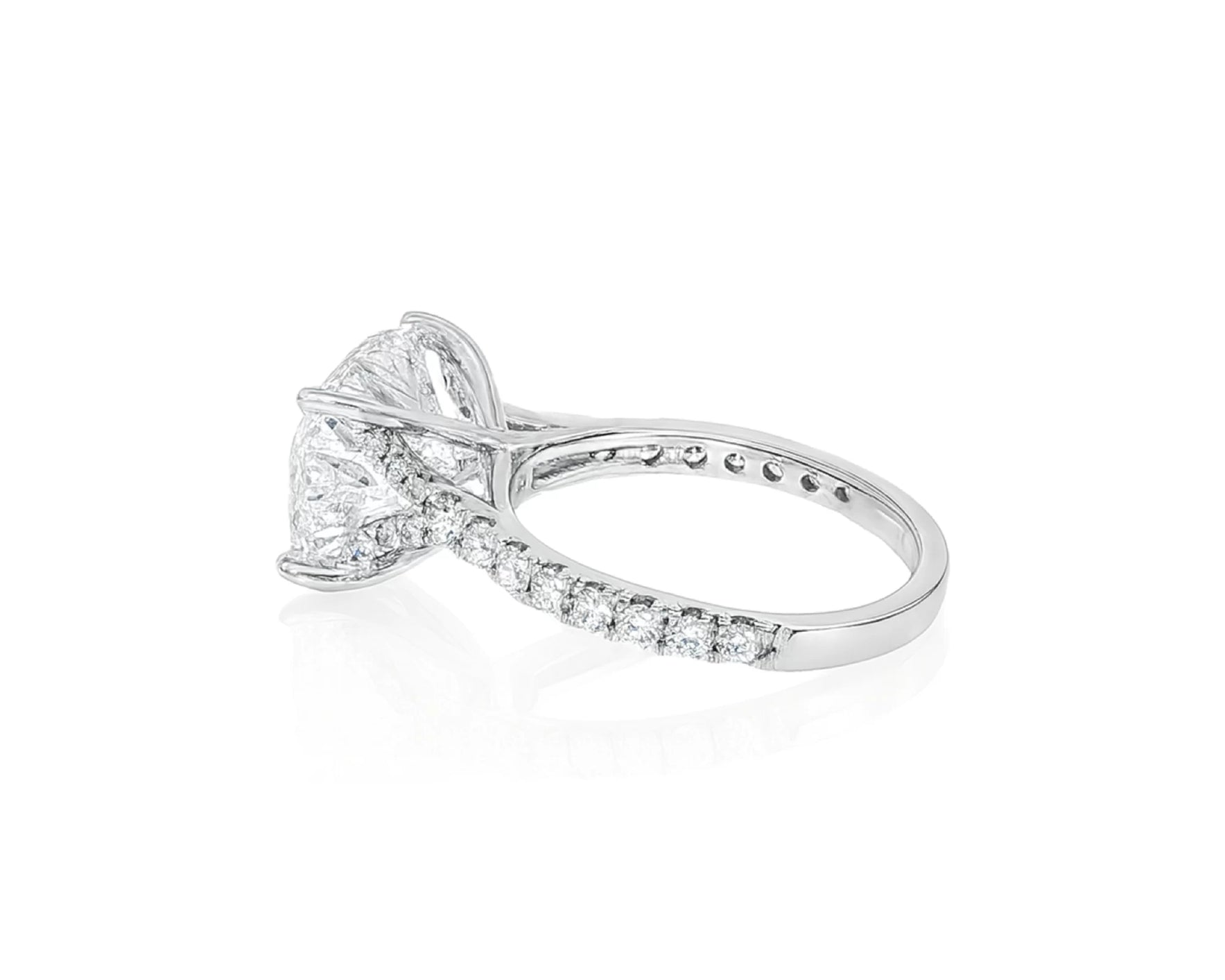 14k Oval Cut East to West Petite Micropavé Engagement Ring 5.65 CT – lifestyle 2492