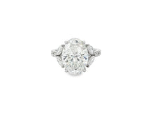 14k Oval Cut Floral Three-Stone Engagement Ring 6.07 CT