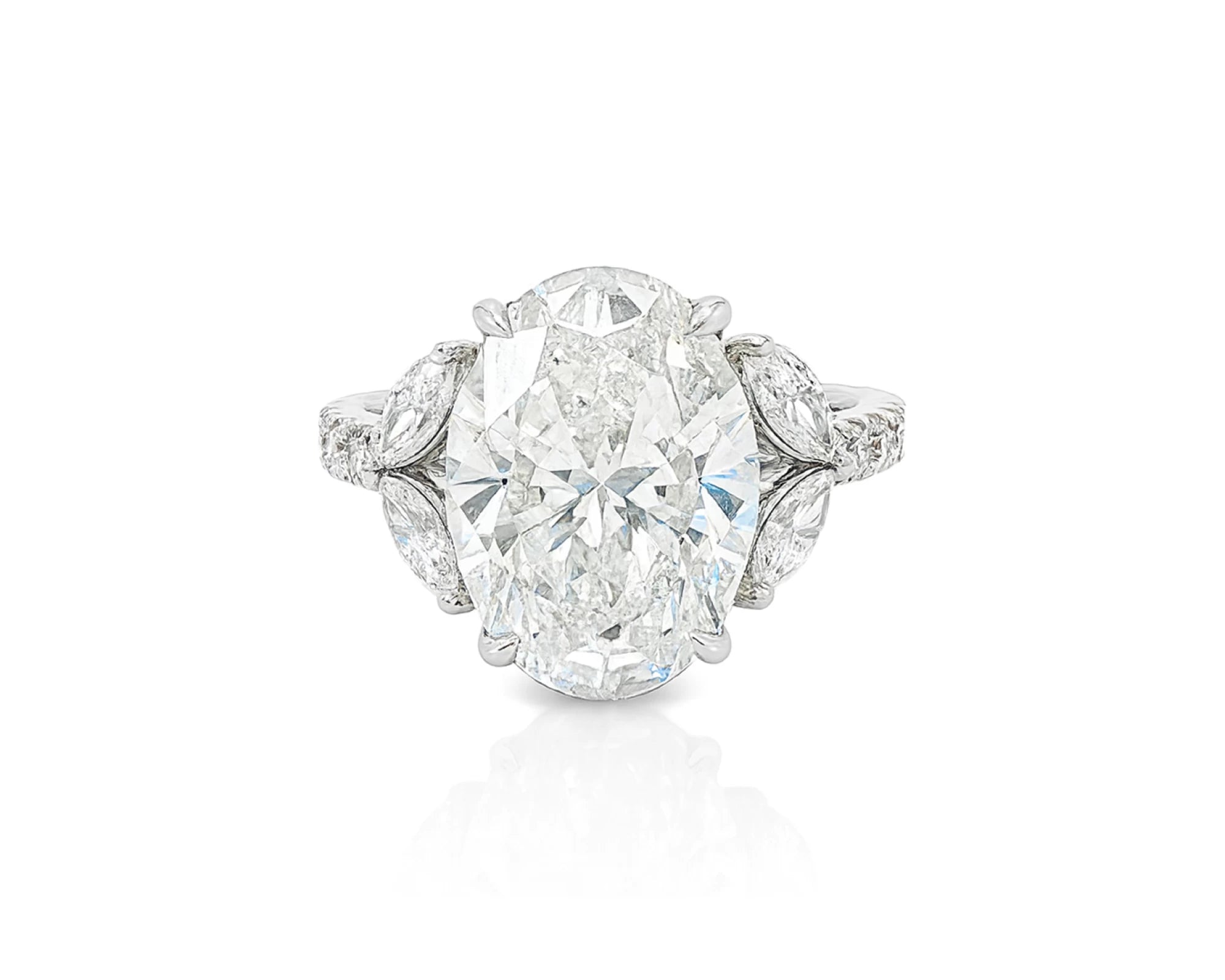 14k Oval Cut Floral Three-Stone Engagement Ring 6.07 CT – lifestyle 2477