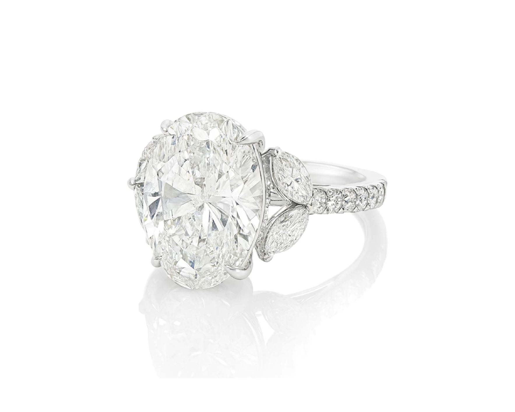 14k Oval Cut Floral Three-Stone Engagement Ring 6.07 CT – lifestyle 2478
