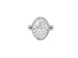 14k Oval Cut Halo Double-Row Micropavé Engagement Ring 6.30 CT