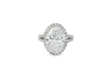 14k Oval Cut Halo Double-Row Micropavé Engagement Ring 6.30 CT