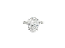 14k Oval Cut  Micropavé Engagement Ring 4.80 CT