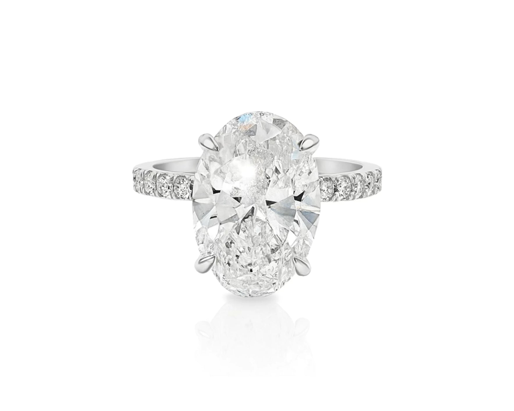 14k Oval Cut  Micropavé Engagement Ring 4.80 CT – lifestyle 1451