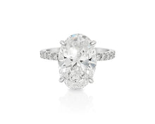 14k Oval Cut  Micropavé Engagement Ring 4.80 CT