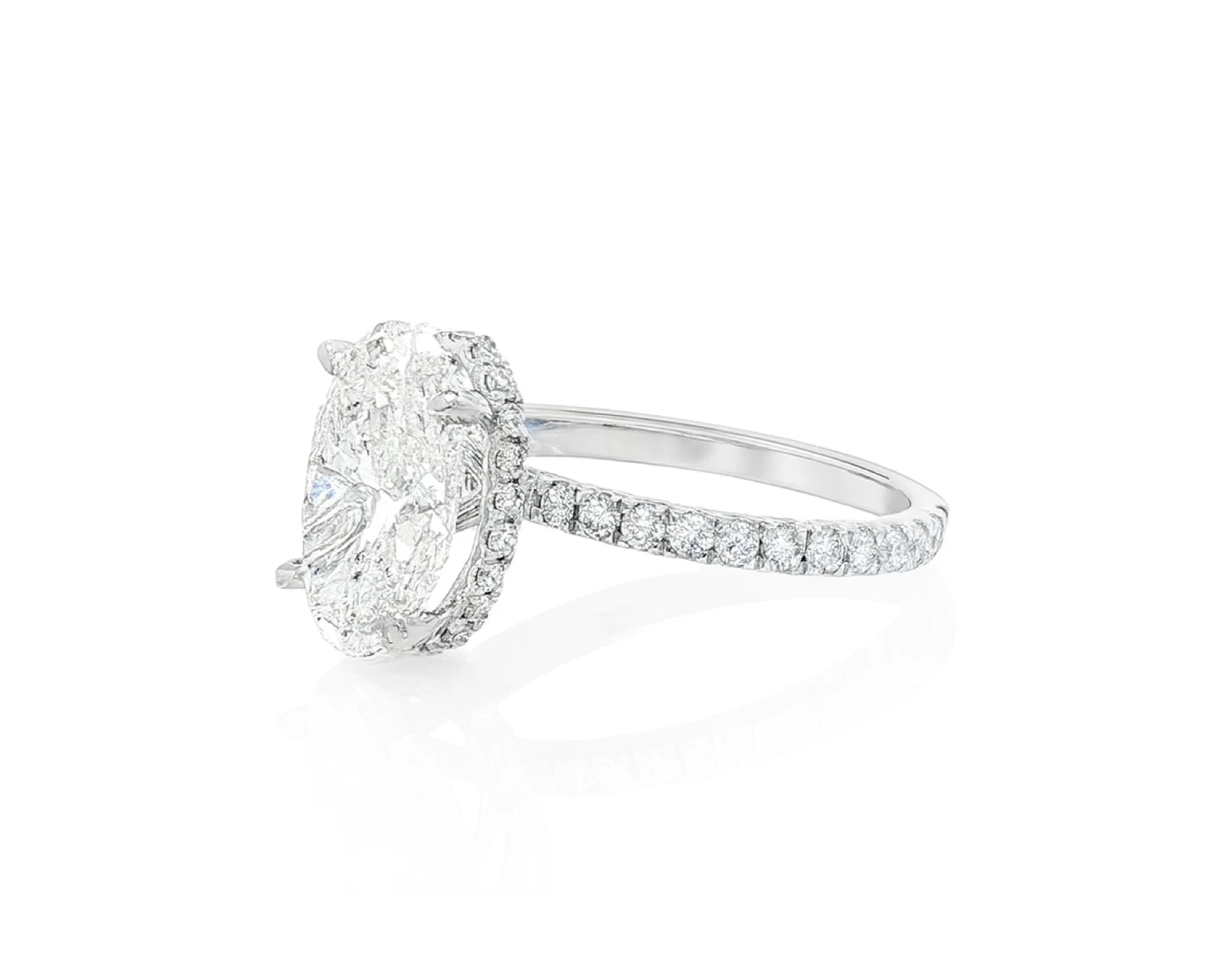 14k Oval Cut  Micropavé Engagement Ring 4.80 CT – lifestyle 1453
