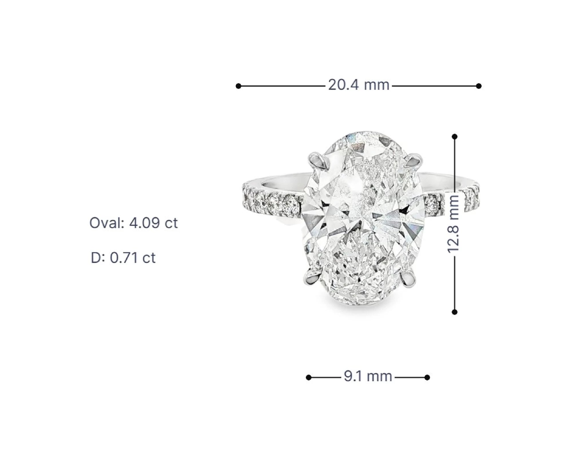 14k Oval Cut  Micropavé Engagement Ring 4.80 CT – lifestyle 3027