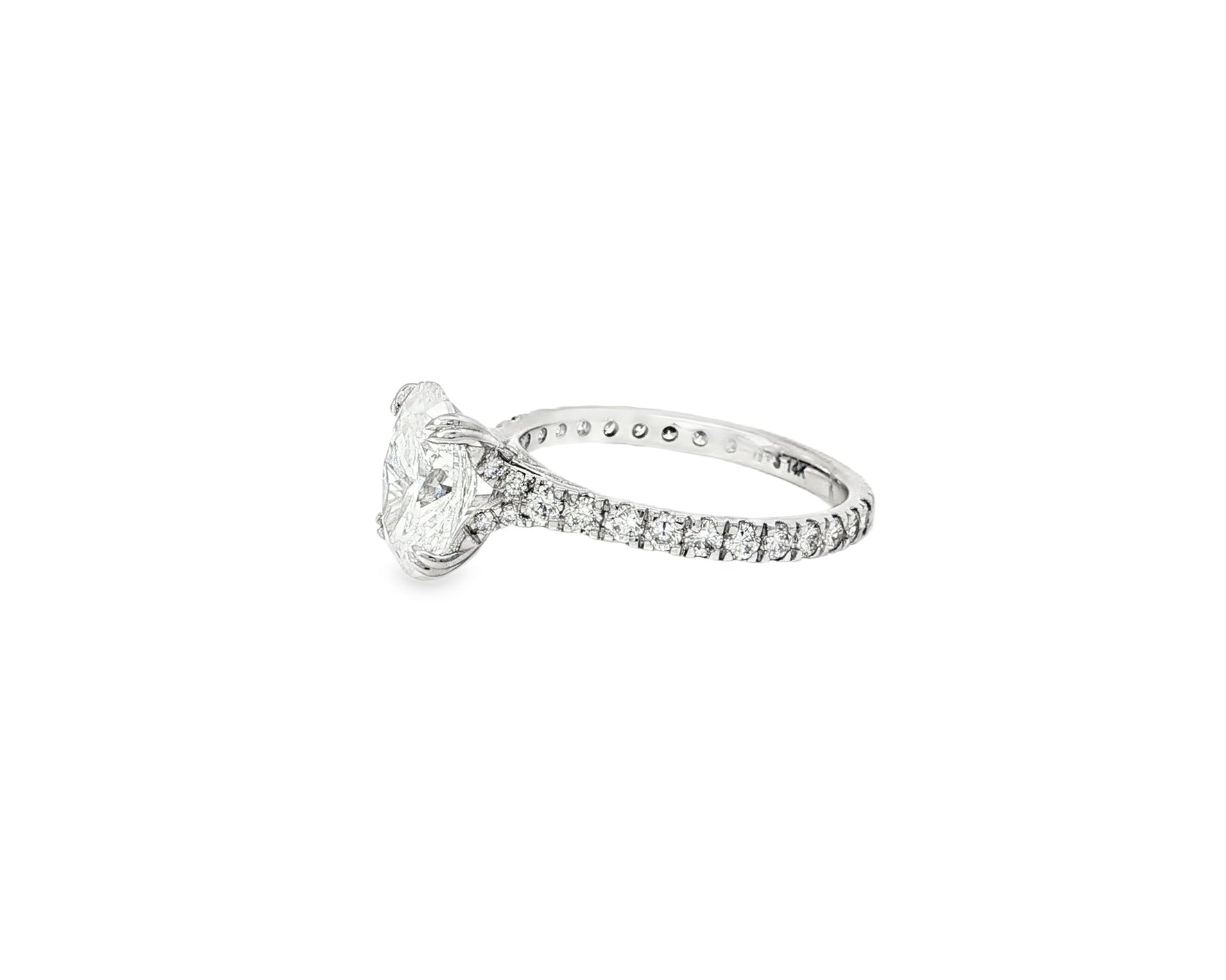14k Oval Cut Petite Micropavé Engagement Ring 2.20 CT - AVI THE JEWELER