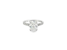 14k Oval Cut Petite Micropavé Engagement Ring 2.20 CT