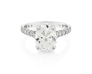 14k Oval Cut Petite Micropavé Engagement Ring 2.20 CT