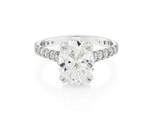 14k Oval Cut Petite Micropavé Engagement Ring 2.20 CT