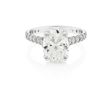 14k Oval Cut Petite Micropavé Engagement Ring 2.20 CT
